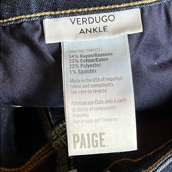PAIGE Verdugo Mid Rise Ankle Skinny Jeans in Nottingham- 30 - Picture 7 of 14